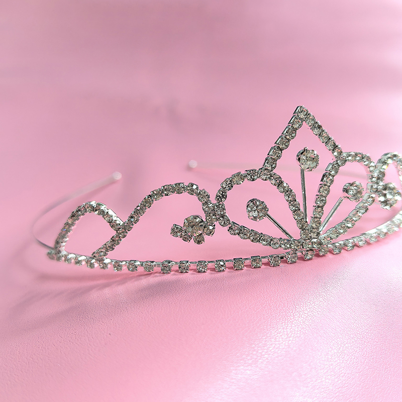 Women Accessories Aesthetic - สีเงิน ไรน์สโตน มงกุฎเจ้าสาว คริสตัลหรูหรา มงกุฎเจ้าหญิง งานแต่งงาน