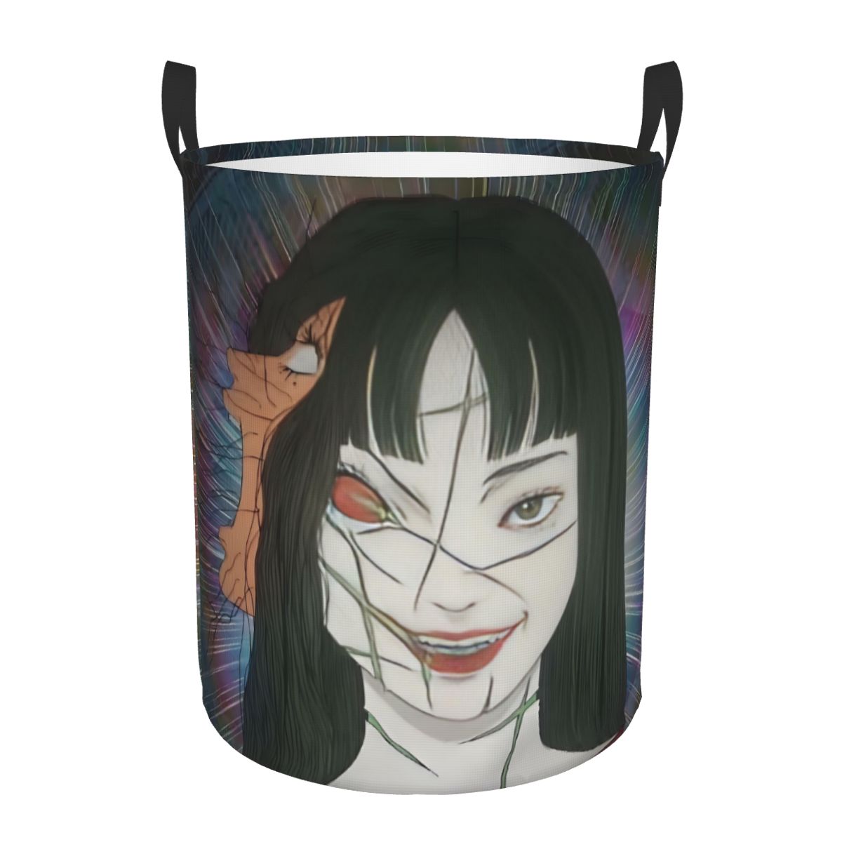 Women Accessories Hamper - ตะกร้าใส่ผ้าลายการ์ตูนญี่ปุ่นจุนจิ อิโตะ ตะกร้าเก็บของขนาดใหญ่ อนิเมะ สำหรับผู้ชายและผู้หญิง จัดระเบียบเสื้อผ้า