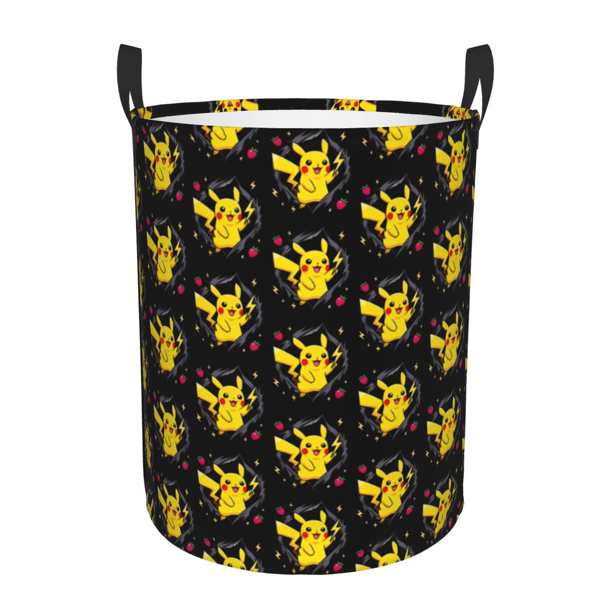 Women Accessories Hamper - ตะกร้าใส่ผ้าลายการ์ตูนโปเกมอนปิกาจู ตะกร้าเก็บของขนาดใหญ่ อะนิเมะ สำหรับผู้ชายและผู้หญิง จัดระเบียบเสื้อผ้า