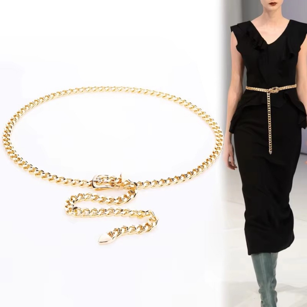 Women'S Jeans Accessories Chain - Simple โซ่โลหะเข็มขัดยาวพู่เอวชุดรัดตัวเข็มขัดเอวชุดกางเกงยีนส์เข็มขัดเครื่องแต่งกายอุปกรณ์เสริมแฟชั่น