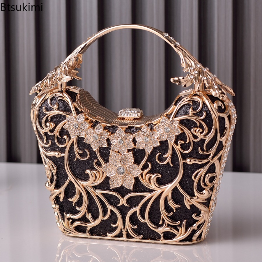 Wallet Chain Bag - กระเป๋าถือโลหะแบบโปร่งสำหรับงานกลางคืน แฟชั่นผู้หญิง กระเป๋าสะพายงานเลี้ยงสุดหรูหรา กระเป๋าคลัทช์หรูหรา กระเป๋าสะพายโซ่