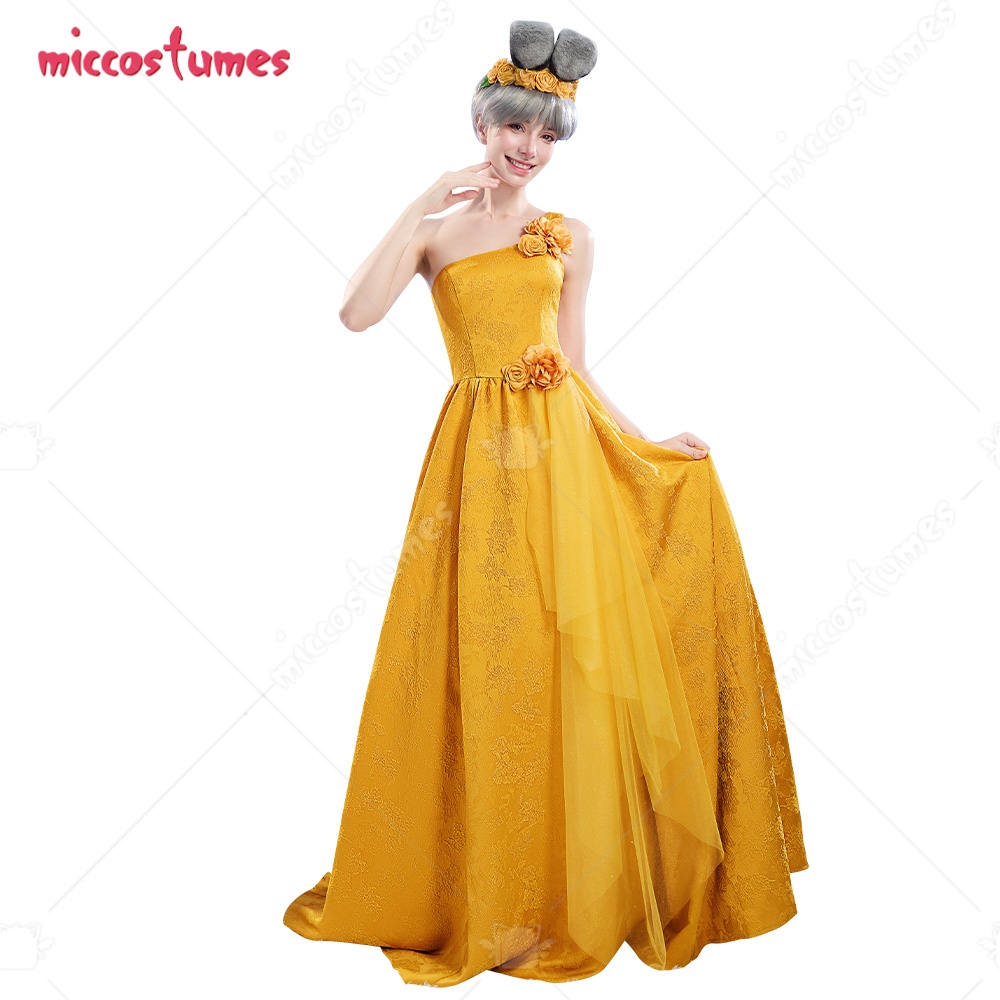Women Accessories Aesthetic - 【พร้อมส่ง】ชุดคอสเพลย์กระต่ายสำหรับผู้หญิงจาก Miccostumes ชุดคอสเพลย์สีเหลืองพร้อมที่คาดผมรูปหูและเครื่องประดับผมรูปดอกไม้