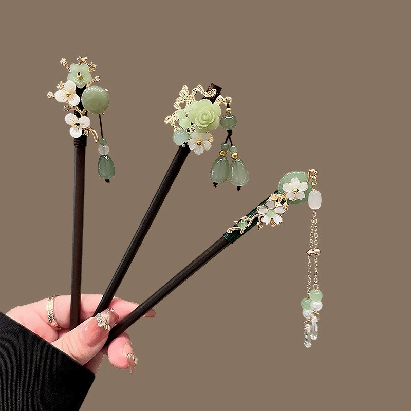 Women Accessories Aesthetic - กิ๊บติดผมไม้โบราณสำหรับผู้หญิง กิ๊บติดผมสไตล์จีนแบบใหม่ เรียบง่าย เหมาะสำหรับติดผมแบบชองซัม เครื่องประดับผม