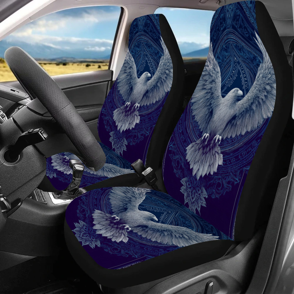 Women'S Eagles Accessories - 2 ชิ้น-อีเกิล มิสติกัล เอ็มเบลม, ผ้าคลุมเบาะรถยนต์แบบพิมพ์ลายสำหรับทุกคน, อุปกรณ์ตกแต่งรถยนต์สำหรับผู้หญิง,
