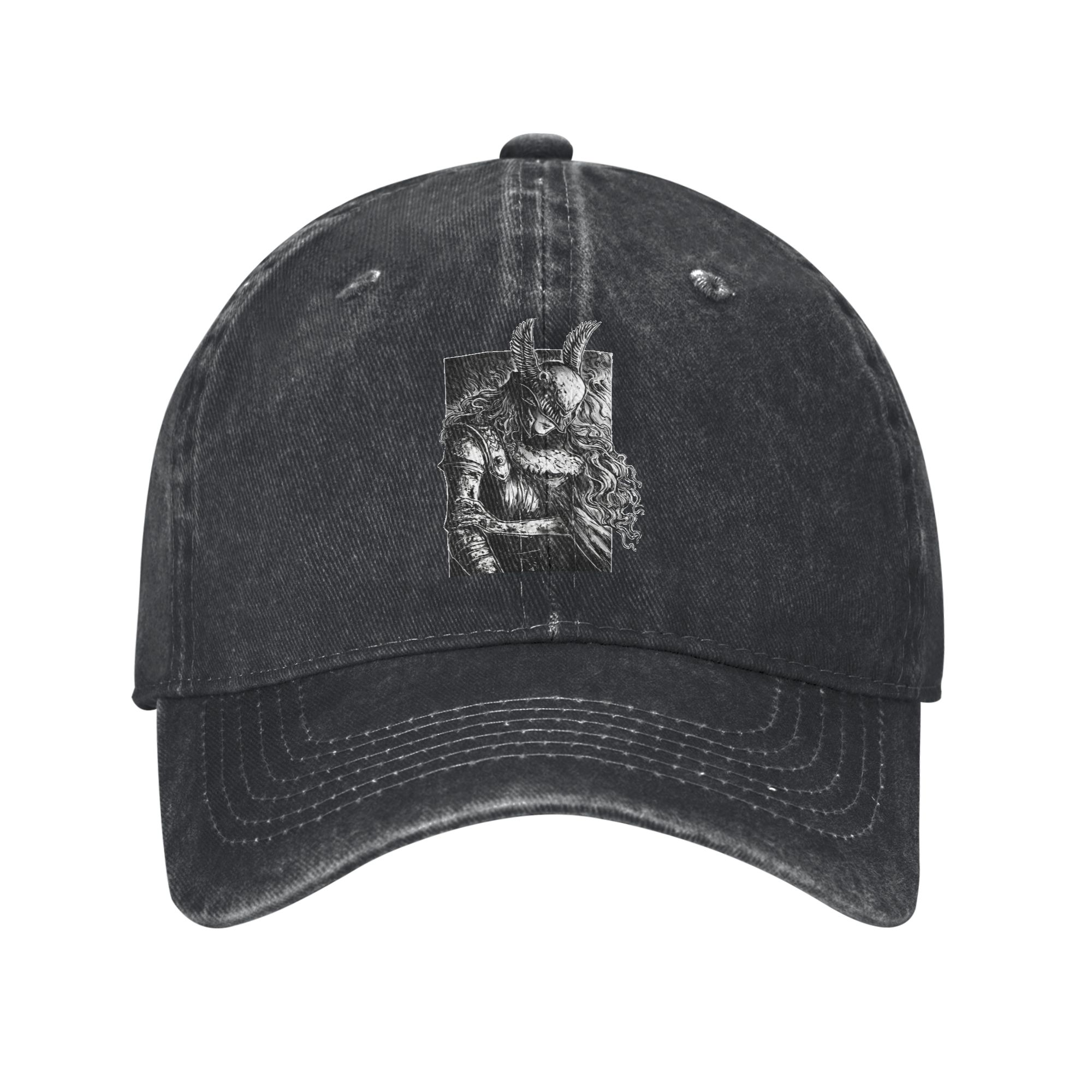Women'S Golf Accessories - หมวกเบสบอลลายแฟนอาร์ต Eldened Ringed สำหรับชายหญิง ผ้ายีนส์ฟอกสีแบบวินเทจ ปรับขนาดได้