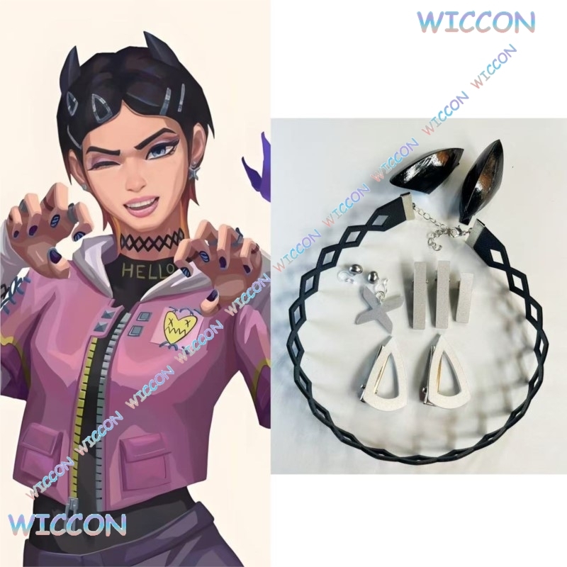 Women Accessories Aesthetic - Valorant กานพลูคลิปคอต่างหูผีเสื้อคอสเพลย์อุปกรณ์เสริมเกมบทบาท Play Party อะนิเมะตกแต่งผมฮาโลวีน
