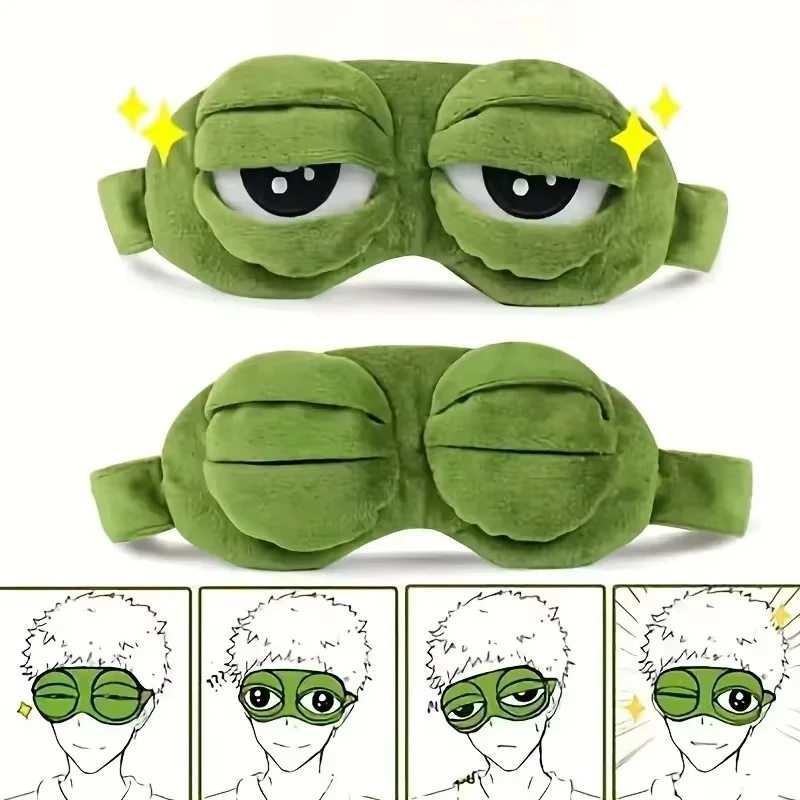 Women Accessories Aesthetic - หน้ากากตาแบบรูปกบ เกมปาร์ตี้ หน้ากากตาตลก การ์ตูนตุ๊กตาขนนุ่ม เครื่องประดับผมสุดฮิต ผ้าปิดตาแบบพกพา
