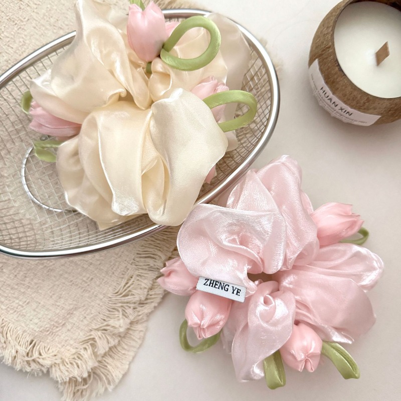 ยางรัดผมแบบยืดหยุ่นลายดอกทิวลิ - Women Accessories Photos บทวิจารณ์และราคา