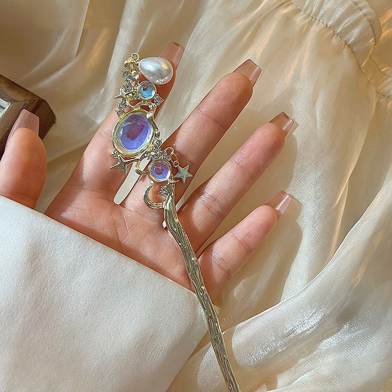 ปิ่นปักผมมูนสโตนพร้อมพู่ดาวและ - Women Accessories Aesthetic บทวิจารณ์และราคา