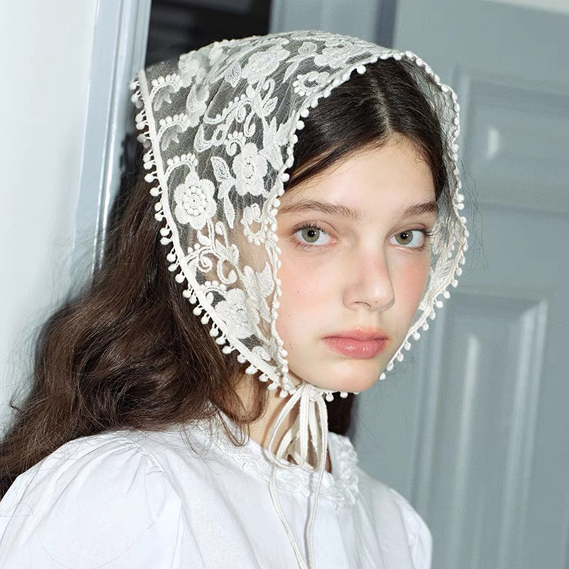 ผ้าพันคอลูกไม้ลายดอกผมทอสีขาวย - Women Accessories Photos บทวิจารณ์และราคา