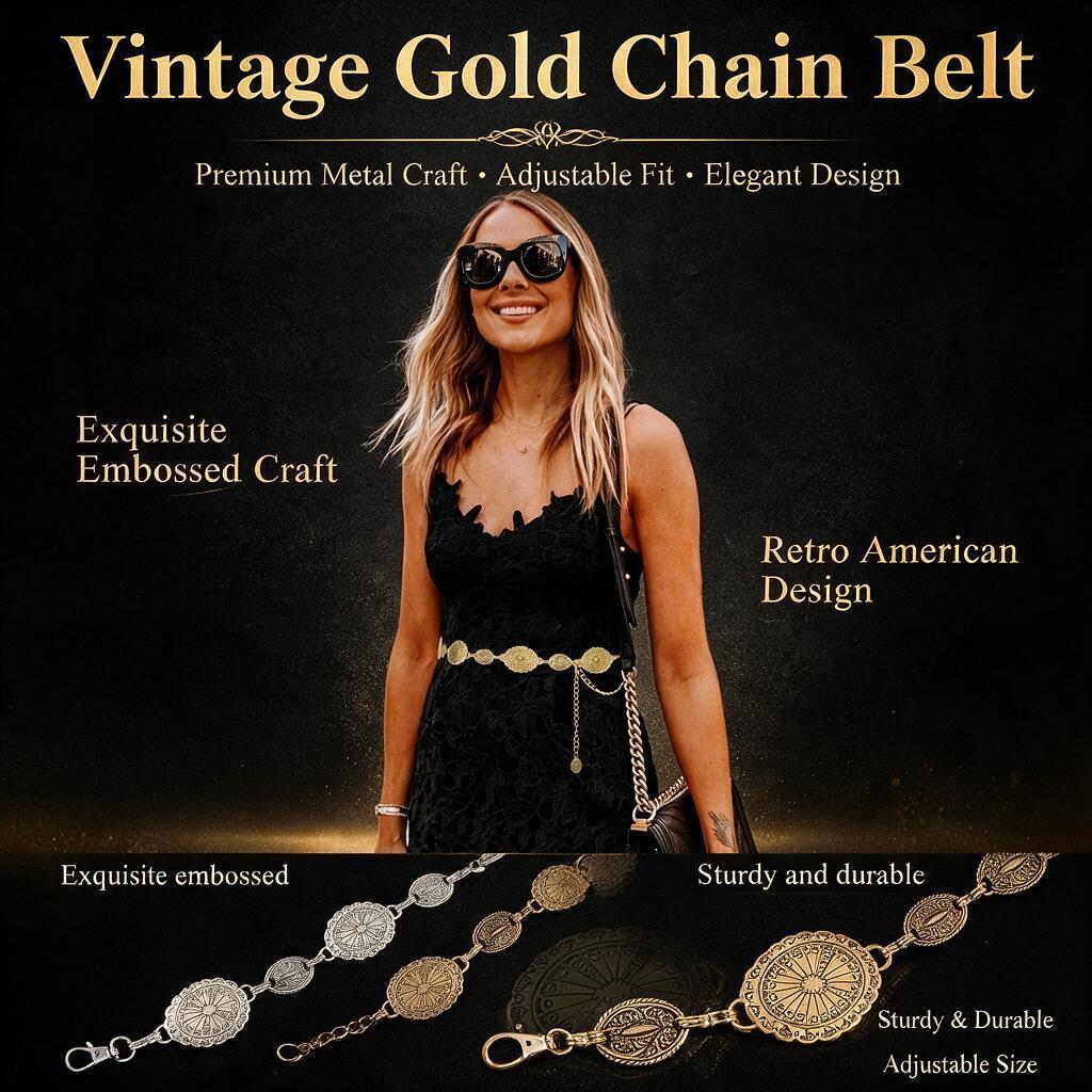 เข็มขัดโซ่โลหะสไตล์ตะวันตกสำหร - Women'S Jeans Accessories Chain บทวิจารณ์และราคา