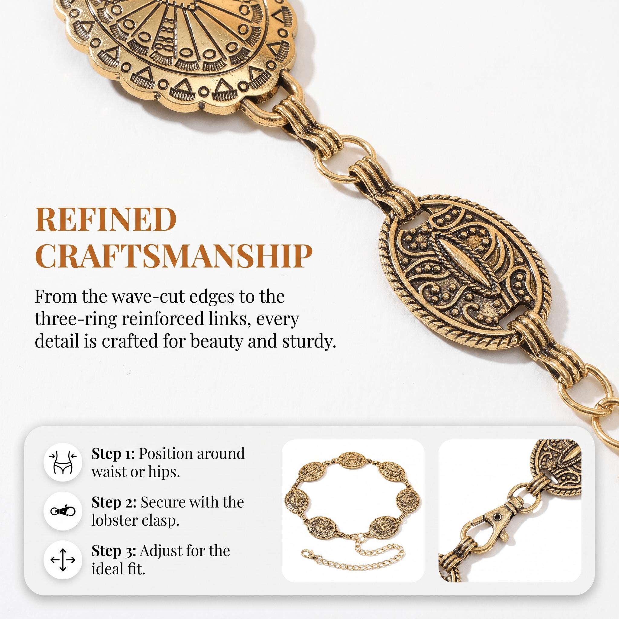 เข็มขัดโซ่โลหะสไตล์ตะวันตกสำหร - Women'S Jeans Accessories Chain บทวิจารณ์และราคา