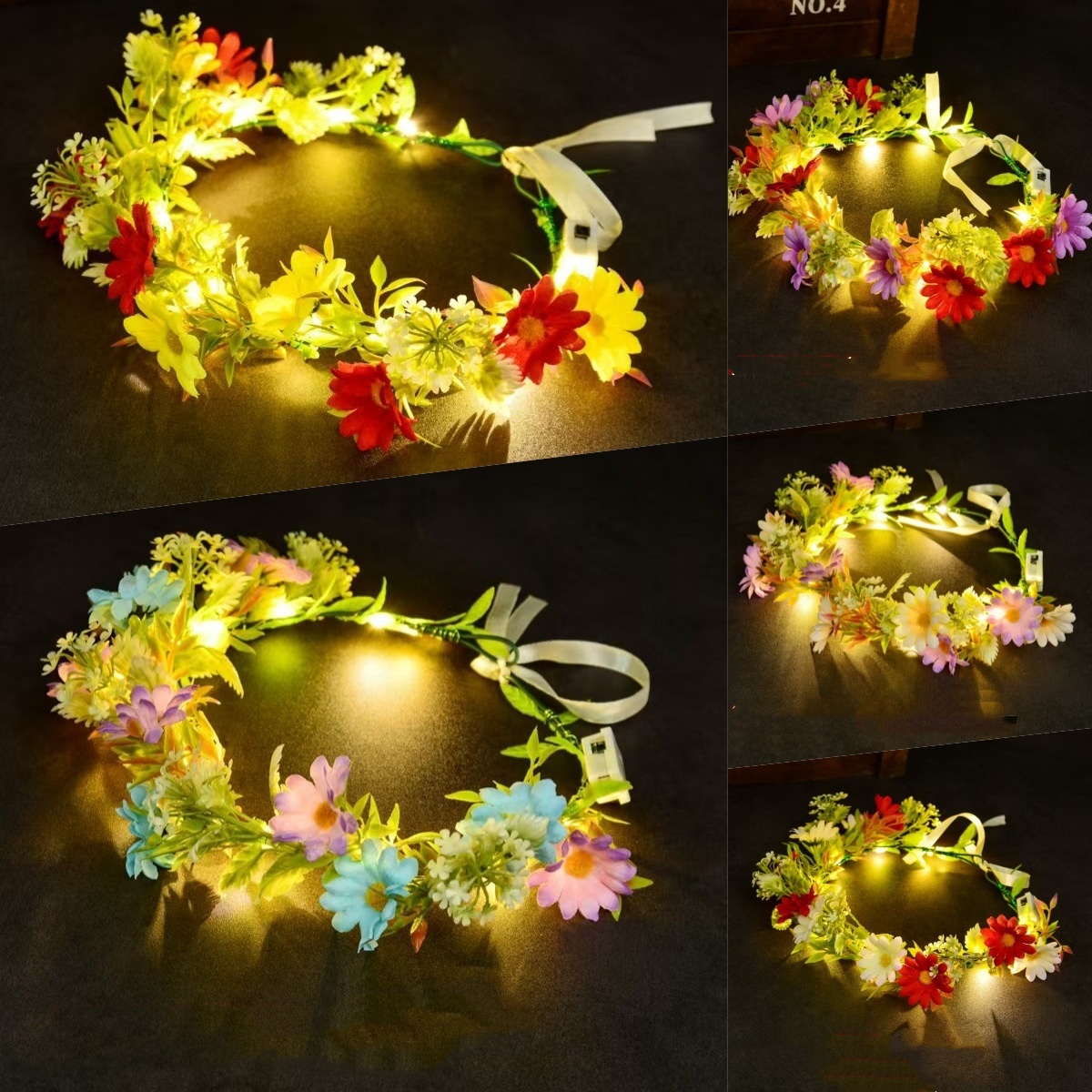 มงกุฎดอกไม้เรืองแสง LED ที่คาด - Women Accessories Photos บทวิจารณ์และราคา