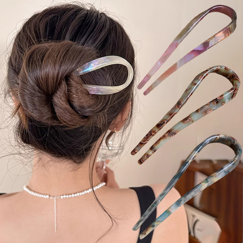 กิ๊บติดผมรูปตัว U อะซิเตทอะคริ - Women Accessories Aesthetic บทวิจารณ์และราคา
