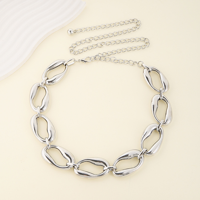 เข็มขัดโซ่โลหะทรงวงรีสไตล์วินเ - Women'S Jeans Accessories Chain บทวิจารณ์และราคา