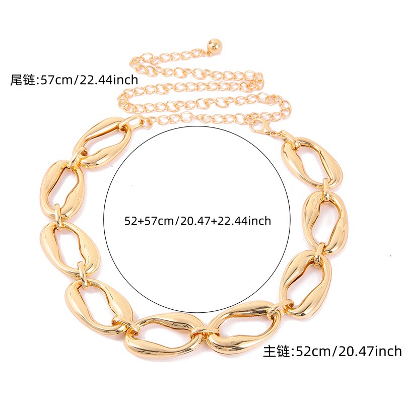 เข็มขัดโซ่โลหะทรงวงรีสไตล์วินเ - Women'S Jeans Accessories Chain บทวิจารณ์และราคา
