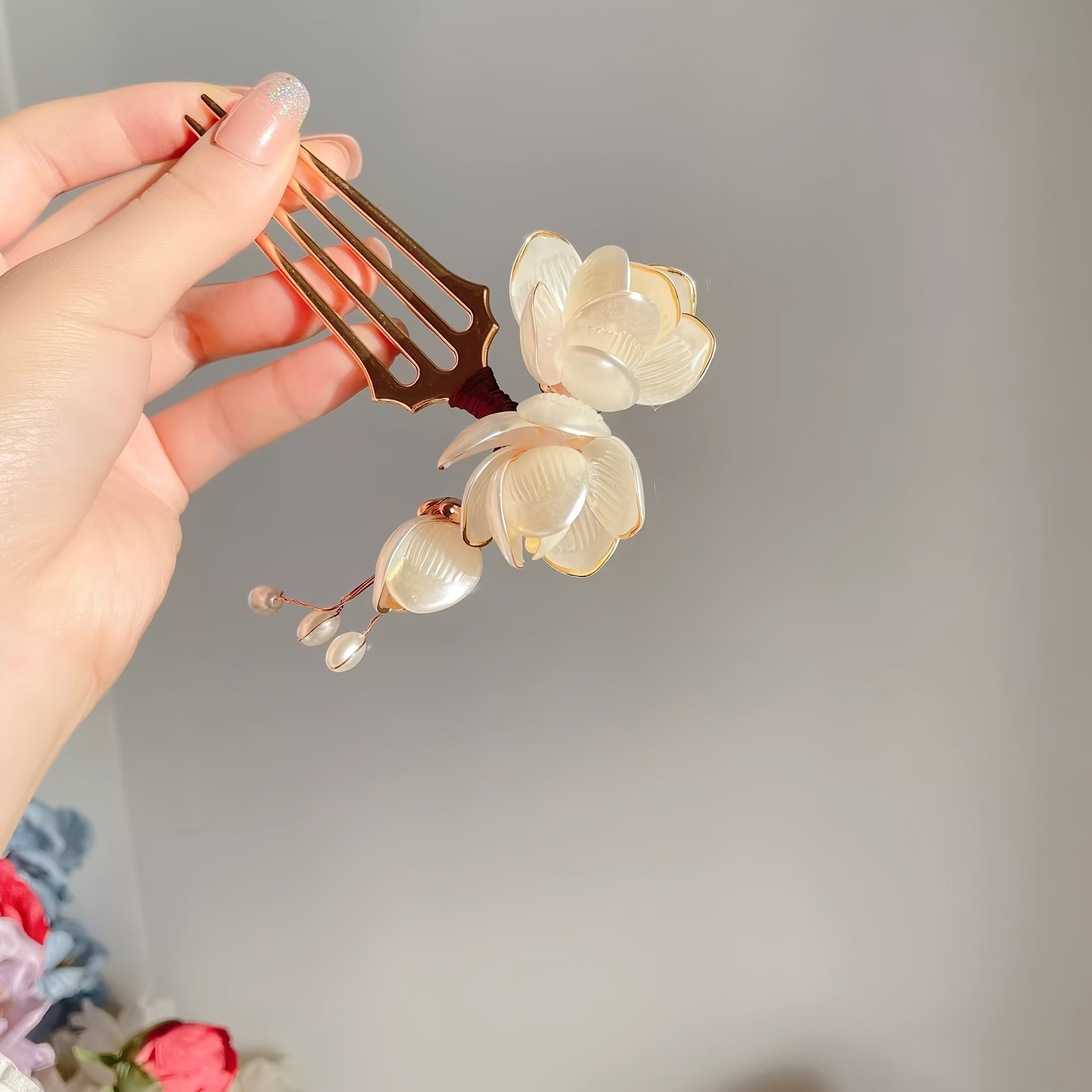 หวีผมลายดอกแมกโนเลียสไตล์จีน ป - Women Accessories Photos บทวิจารณ์และราคา